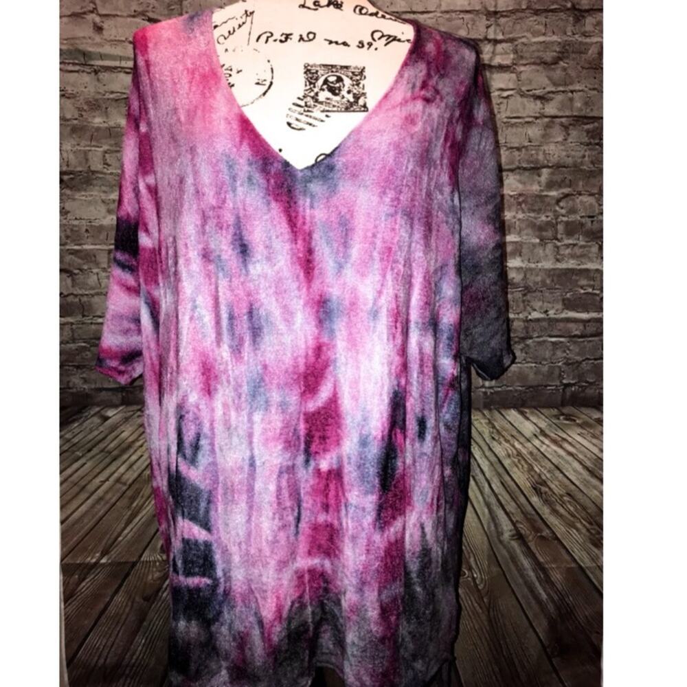 Free People | tie dye purple pink tunic Small